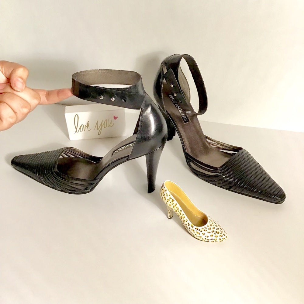 💣 Enzo Angiolini black ankle strap dress sandal